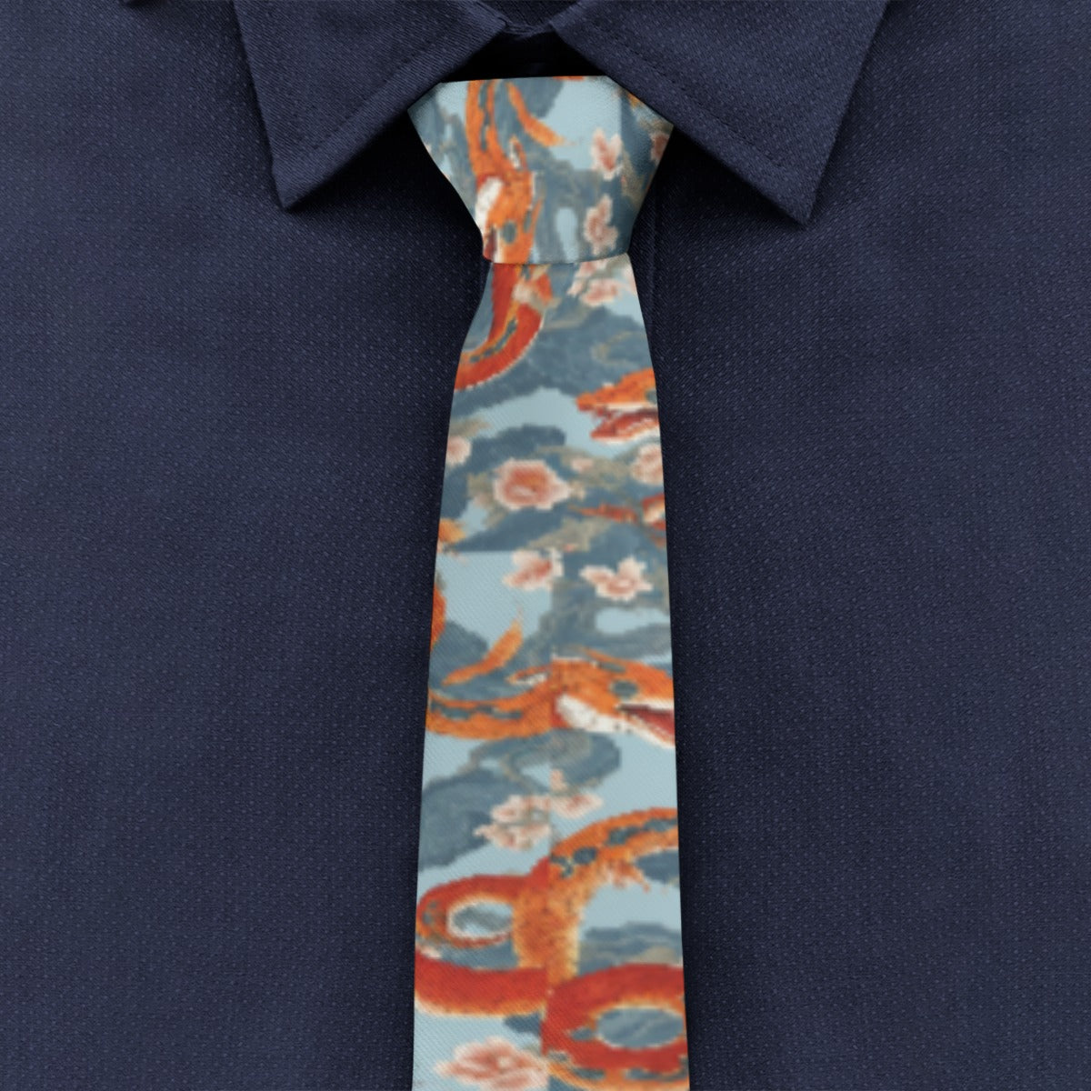 PGP Holiday Unisex Tie | Blossom Serpent Orange & Blue | Prosperity & Growth