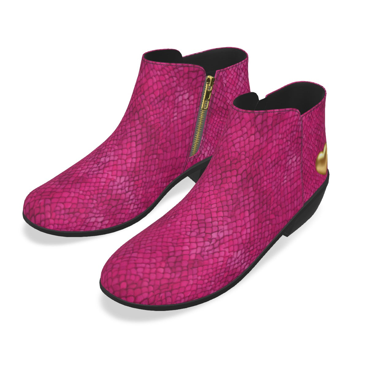 Kiss My Heart Goodbye - Women's Fuchsia Half Zip Fashion Boot | Micro Suede & Anti-Slip Sole