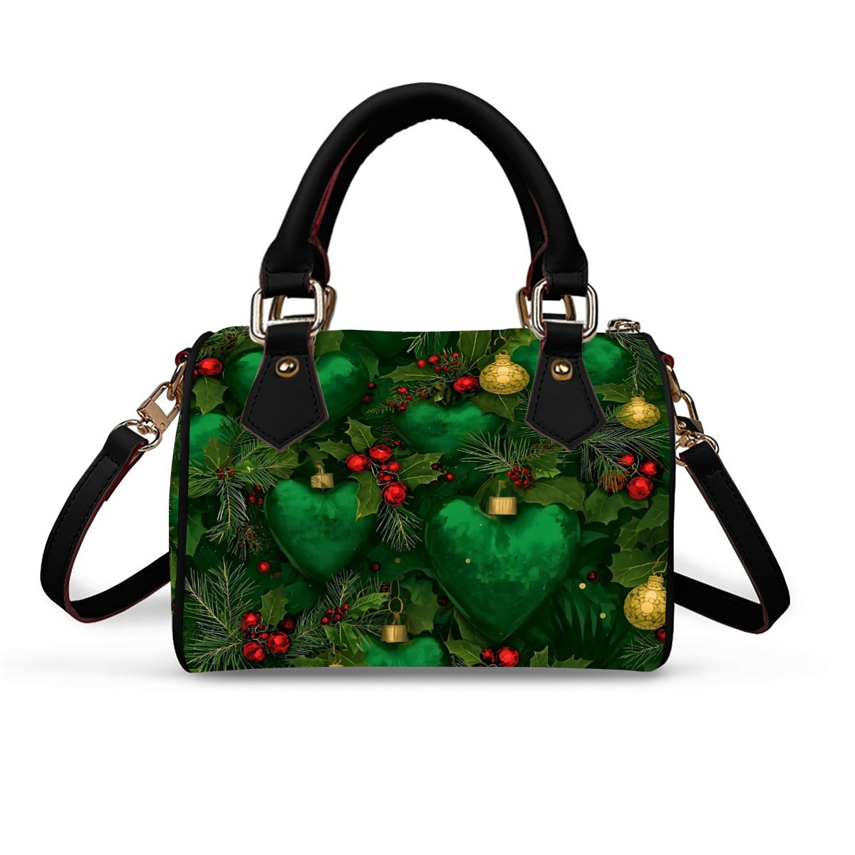 PGP Holiday 2025 Evergreen Heart Classic Barrel-Shaped Animal-Free Leather Handbag — Voted #1