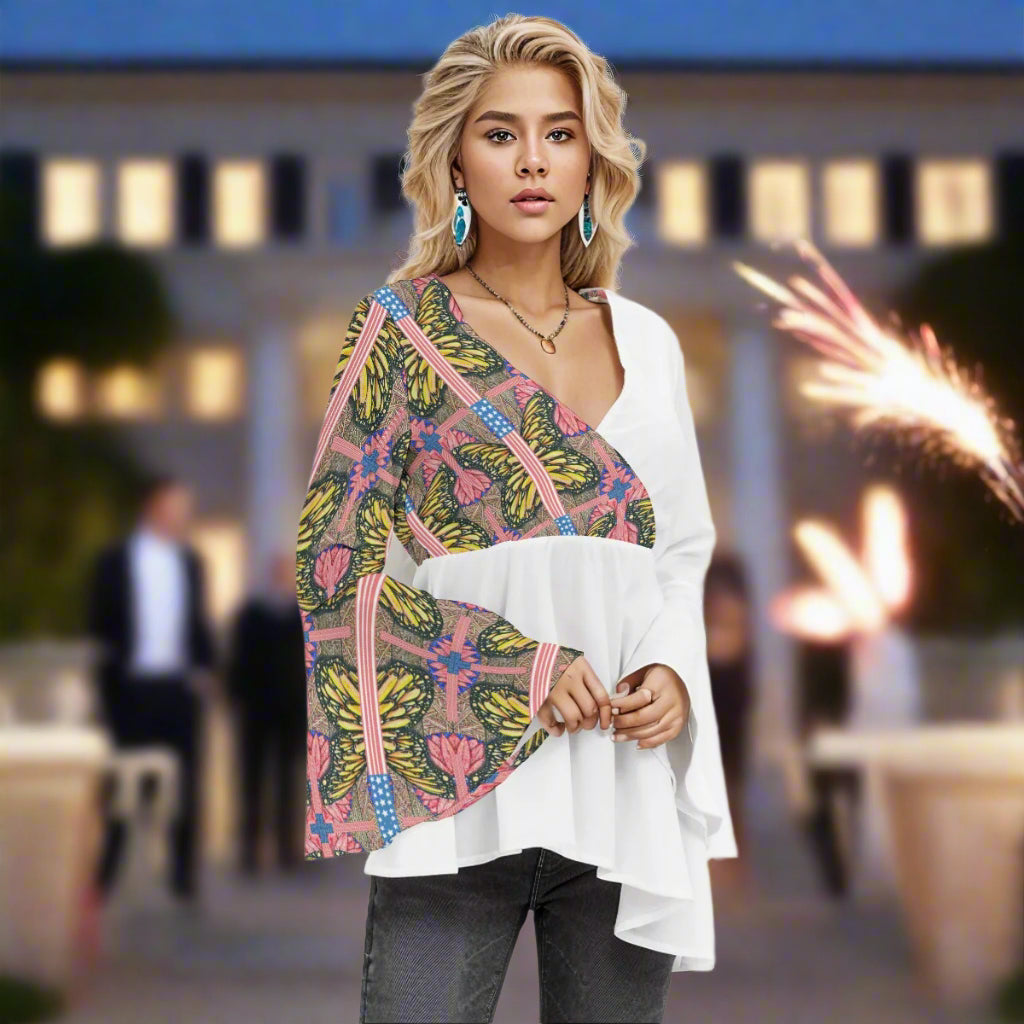 Melissa Unbound Flared Sleeve Peplum Blouse – Feminine Summer Chic from PGP Holiday
