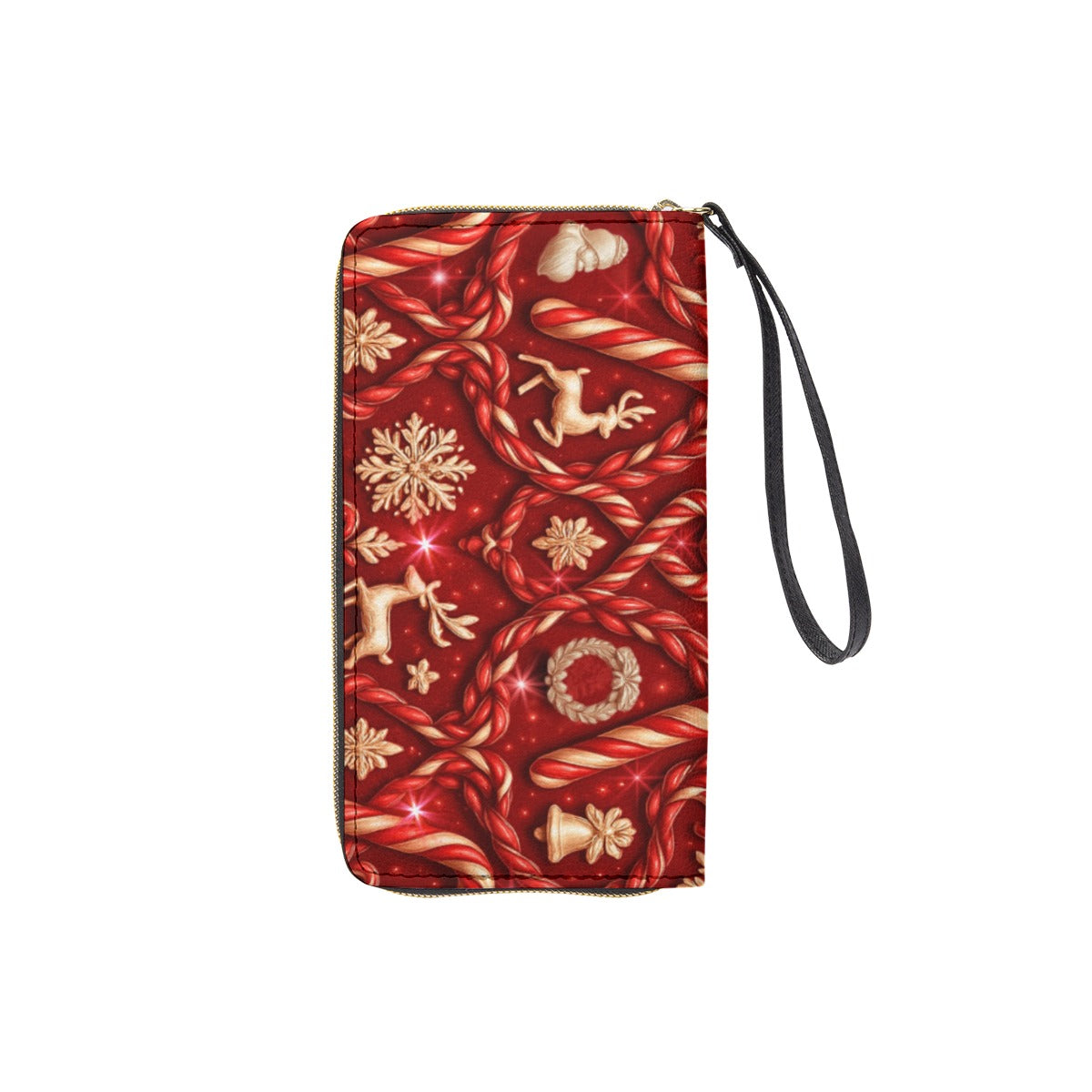 PGP Holiday Candy Cane Ball Unisex Long Wallet With Black Hand Strap — Voted #1 Inspired Print