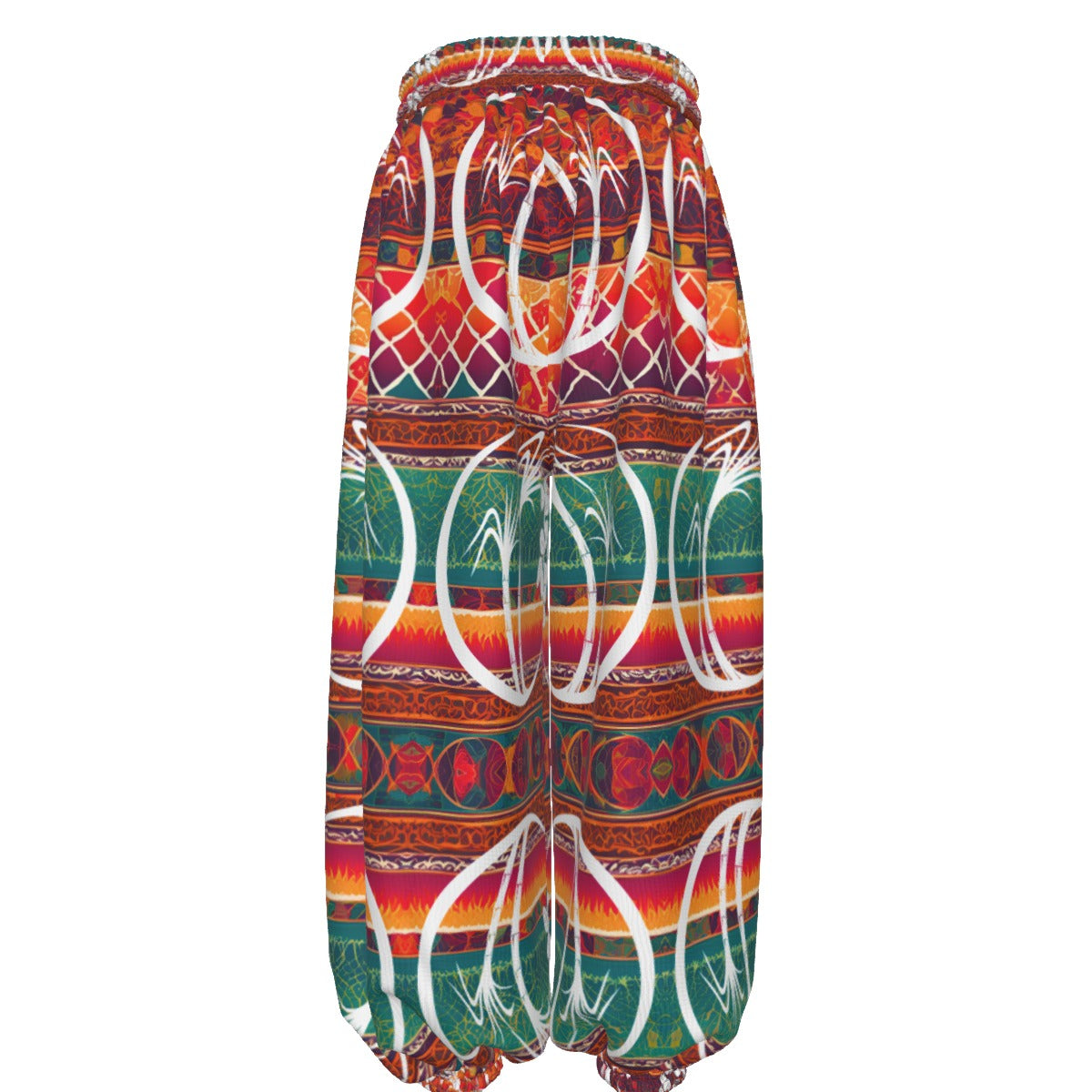 Lohri Celebration Lantern Style Salwar Pant – Sugar Cane & Peanut Plant Vibrant Print