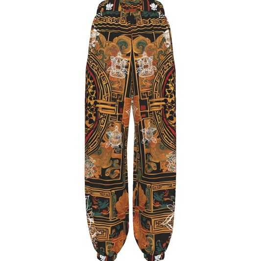 PGP Holiday Tibetan Ember Women’s Carrot Pants – French Terry, Stylish Comfort for Everyday Wear