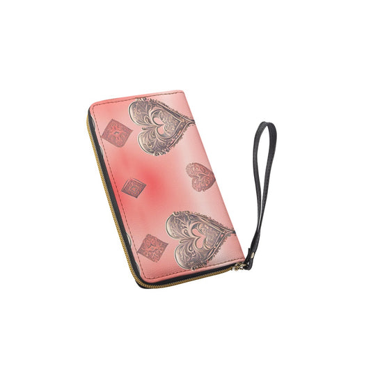 PGP Holiday She Prefers Silver Line - Coral - Folio Wallet with Wrist Strap