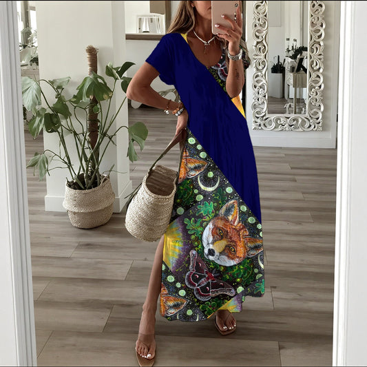 Margeaux Foxfire Long Dress - Enigma Blue