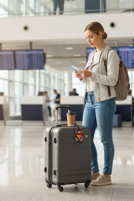 Valenedit | Glassworks IV Seamless Luggage Tag — Stained-Glass Travel Identifier