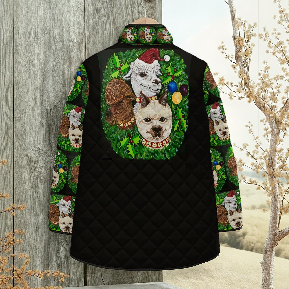 Margeaux Wooly Wonderland Unisex Quilted Jacket with Side Slits