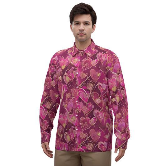 He’s a Valen-Divo Men’s Imitation Silk Long-Sleeved Shirt | Stylish and Comfortable Regular Fit