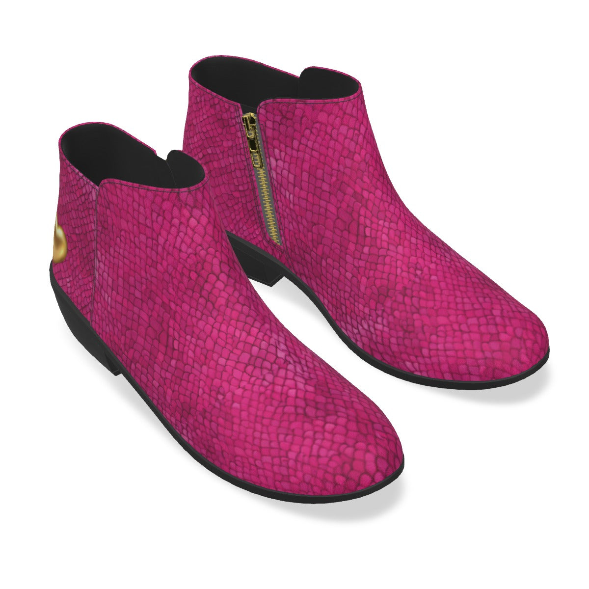 Kiss My Heart Goodbye - Women's Fuchsia Half Zip Fashion Boot | Micro Suede & Anti-Slip Sole