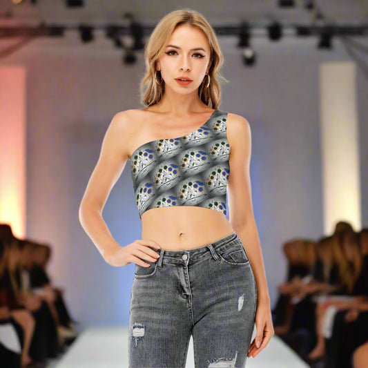 PGP Holiday Amanda One-Shoulder Cropped Top – Sleek, Sporty, and Ultra-Flattering