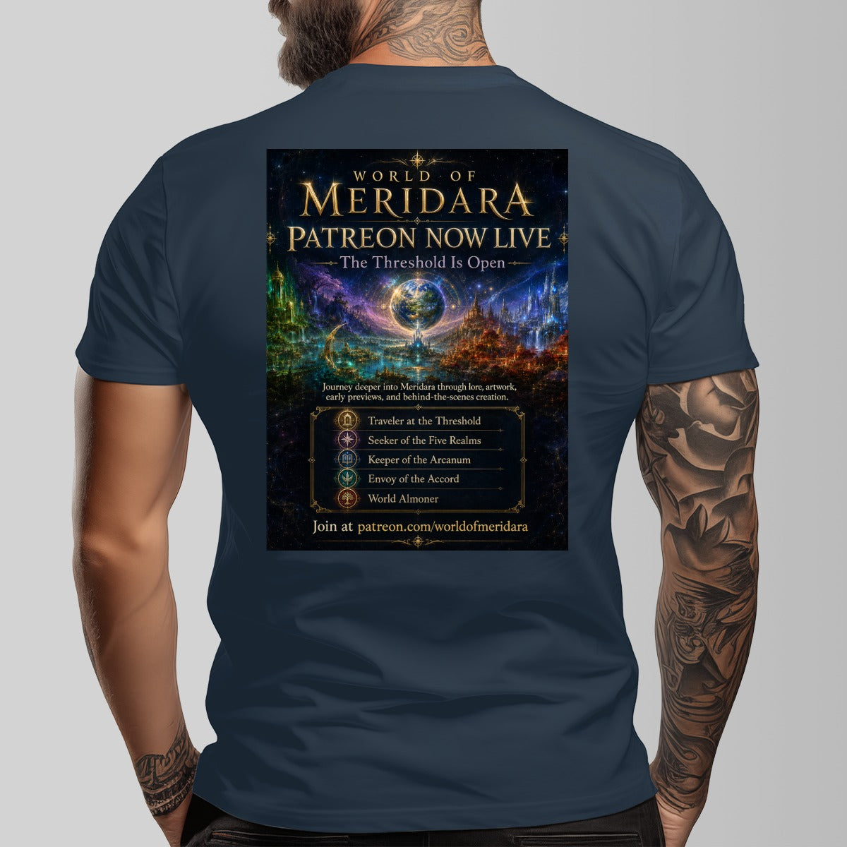 World of Meridara First Edition 2026 Collector's T-Shirt | Official Fantasy Graphic Tee | Exclusively Distributed by PGP Holiday