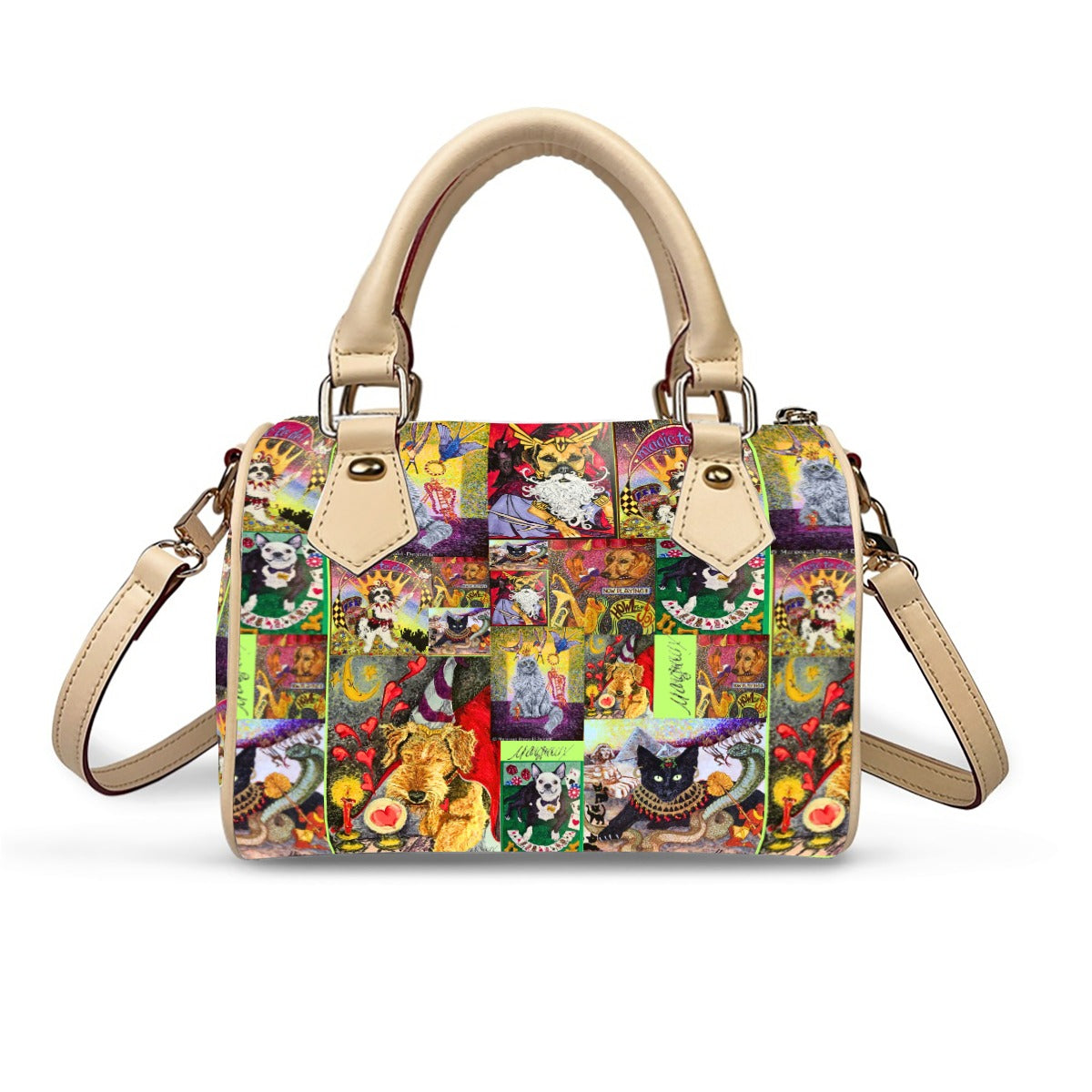 Margeaux Unleashed Classic Barrel-Shaped Animal Free Leather Handbag