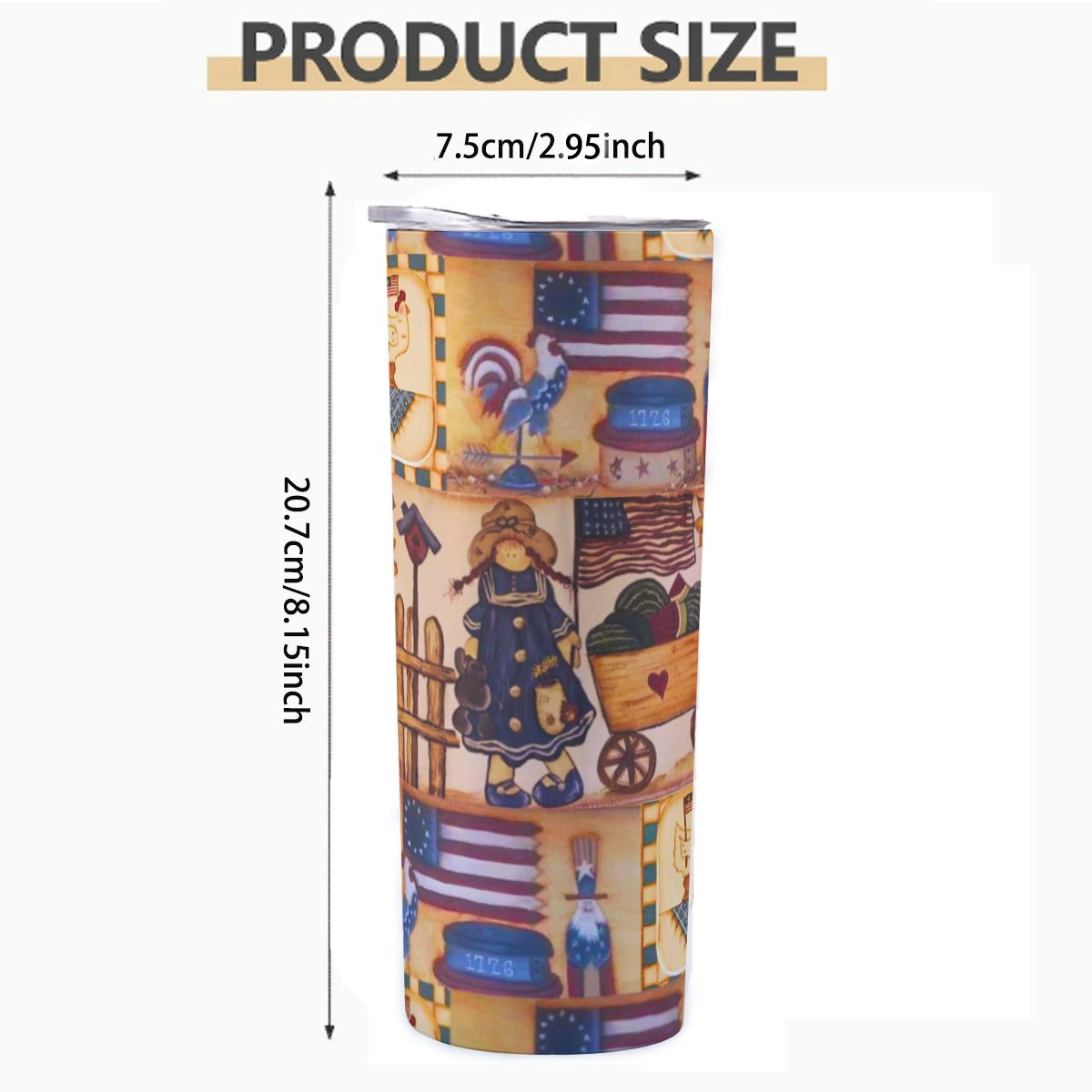 Suzanne Independence Day 20oz Custom Stainless Steel Tumbler with Sliding Lid – PGP Holiday