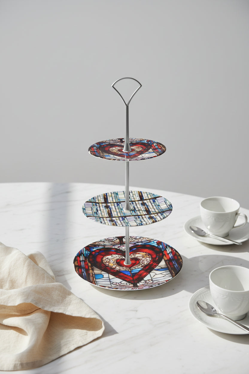 Valenedit | Glassworks V Bone China 3-Tier Cake Stand
