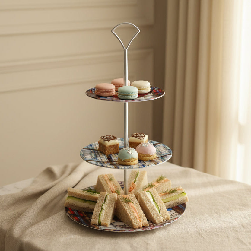 Valenedit | Glassworks V Bone China 3-Tier Cake Stand