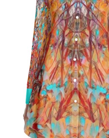 PGP Holiday Lilac Bloom Lapel Long Shirt or Shirt Dress