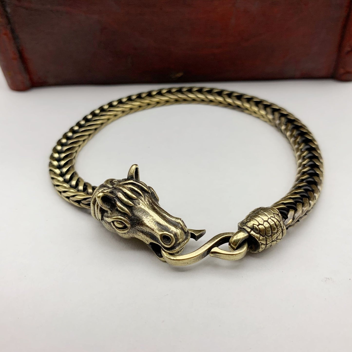 Whisper of Éire | PGP Holiday — Men’s Horse Head Brass Chain Bracelet (Celtic Style)