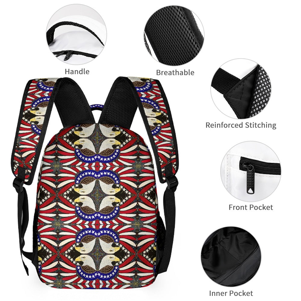 Margeaux 1776 Three Piece Backpack, Lunch Bag, and Case Set – Everyday & Travel or School Essentials from PGP Holiday