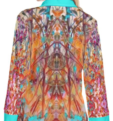 PGP Holiday Lilac Bloom Lapel Long Shirt or Shirt Dress