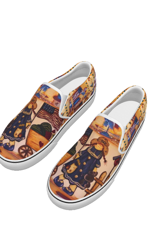Suzanne Independence Day Women’s Slip-On Canvas Sneakers – Everyday Comfort by PGP Holiday