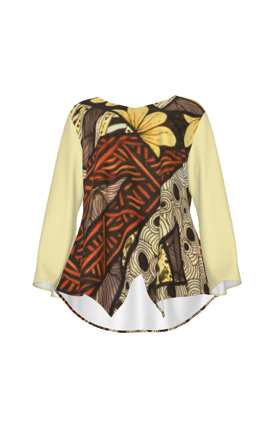 PGP Holiday Melissa Beach Stroller Top with Split Hem Front & Buttercream Sleeves – Limited IWD