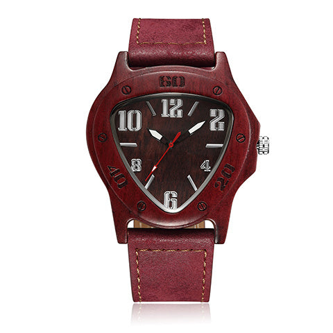Men's Triangle Wooden Watch Modern American Design | Perfect Father's Day Gift