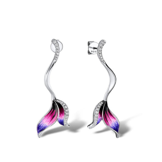PGP Holiday | Blaike Designer Drop Art flower Zircon Earrings