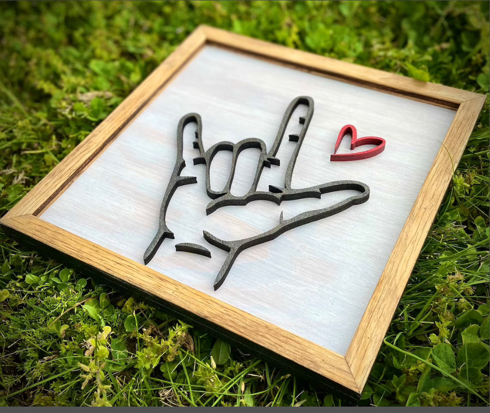 PGP Holiday | Meaningful Keepsake — Sign Language “I Love You” Wooden Photo Frame