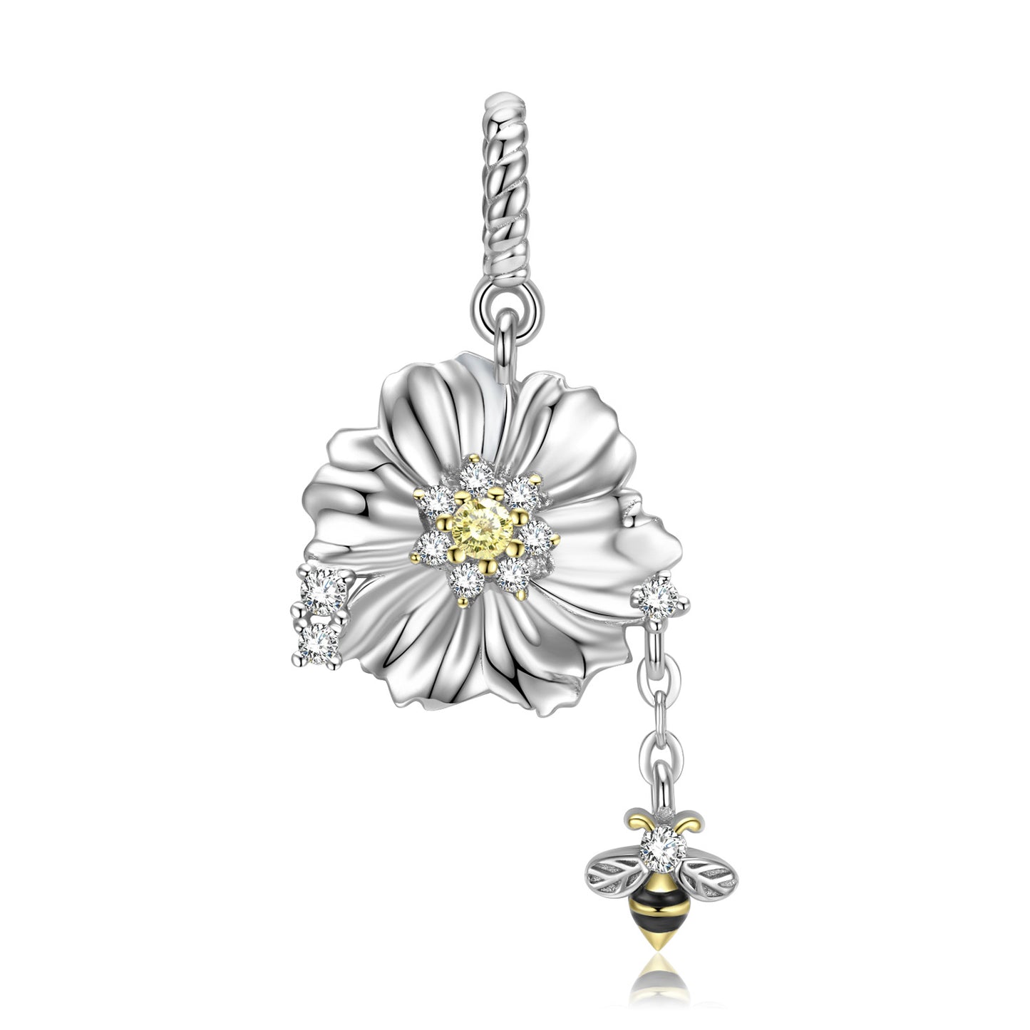 PGP Holiday | Bee And Flower Necklace 925 Silver Necklace Pendant | matching chain option