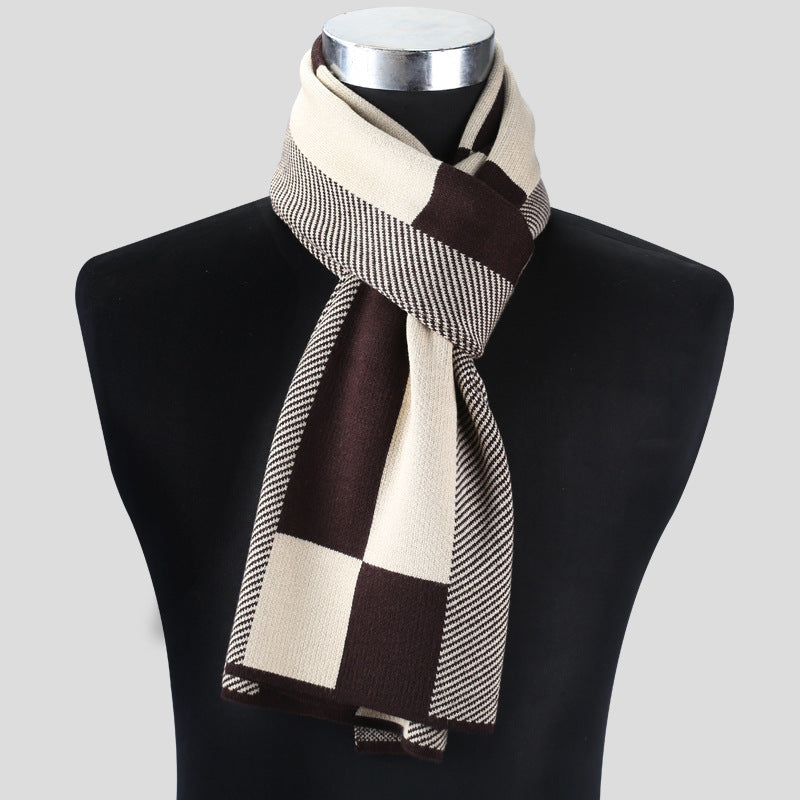 PGP Holiday | Men’s Hand-Knitted Modern Plaid Closer Scarf