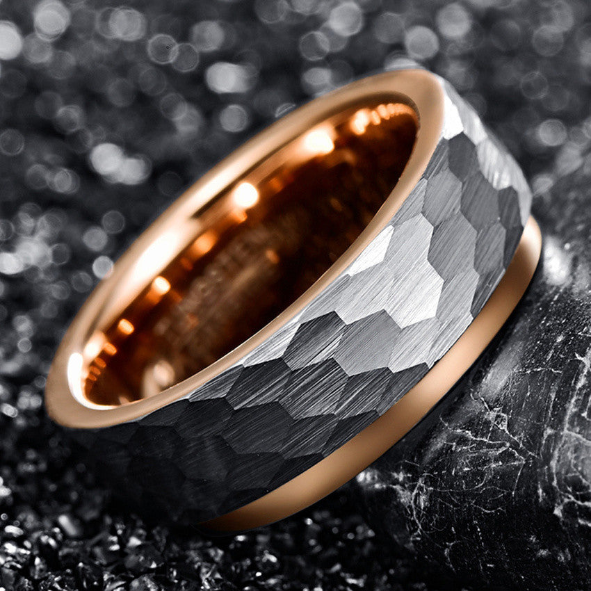 PGP Holiday | Men’s Style-Focus Rose Gold Plated Tungsten Steel Ring