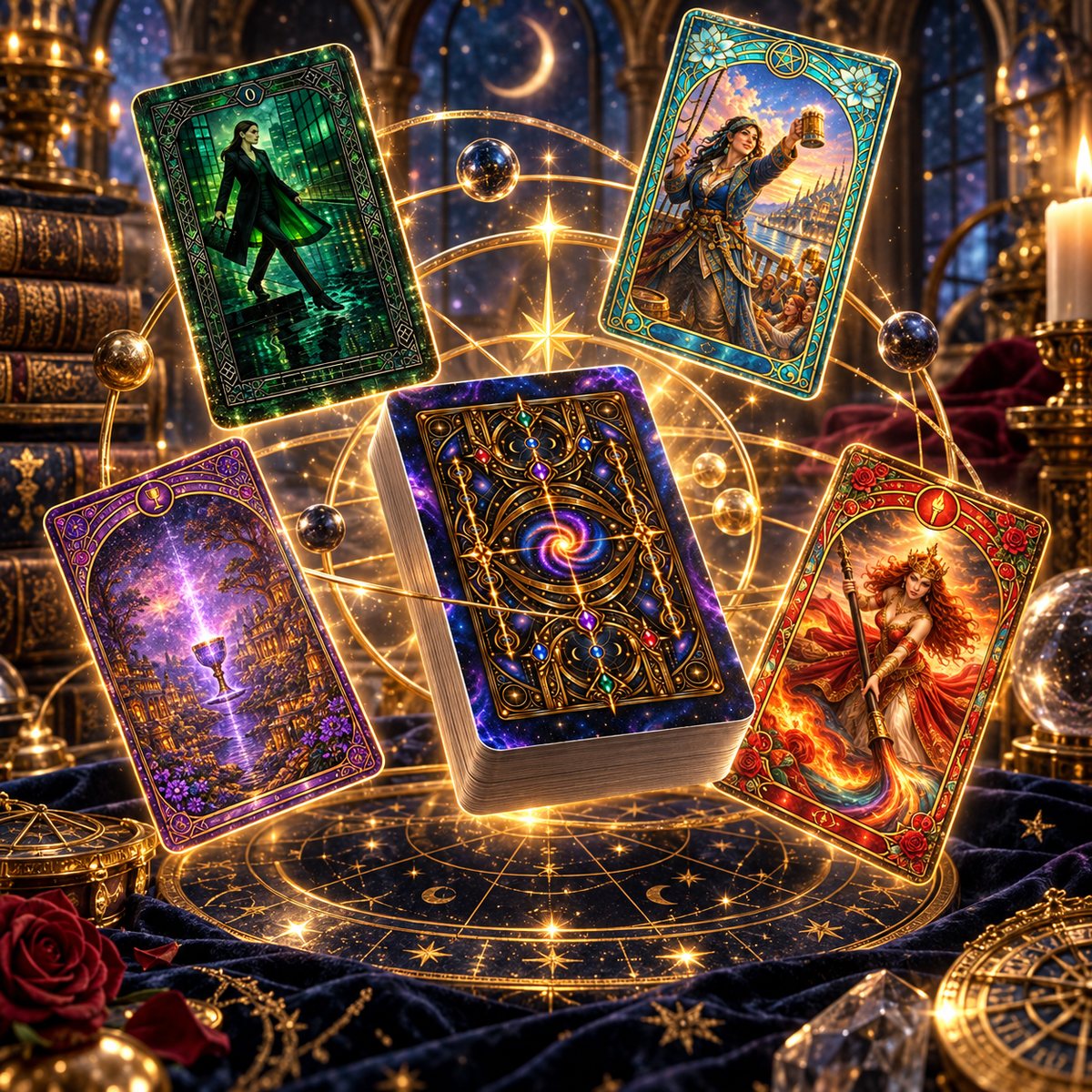 Tarot Deck – Deck of Meridara | 79-Card Illustrated Art Tarot