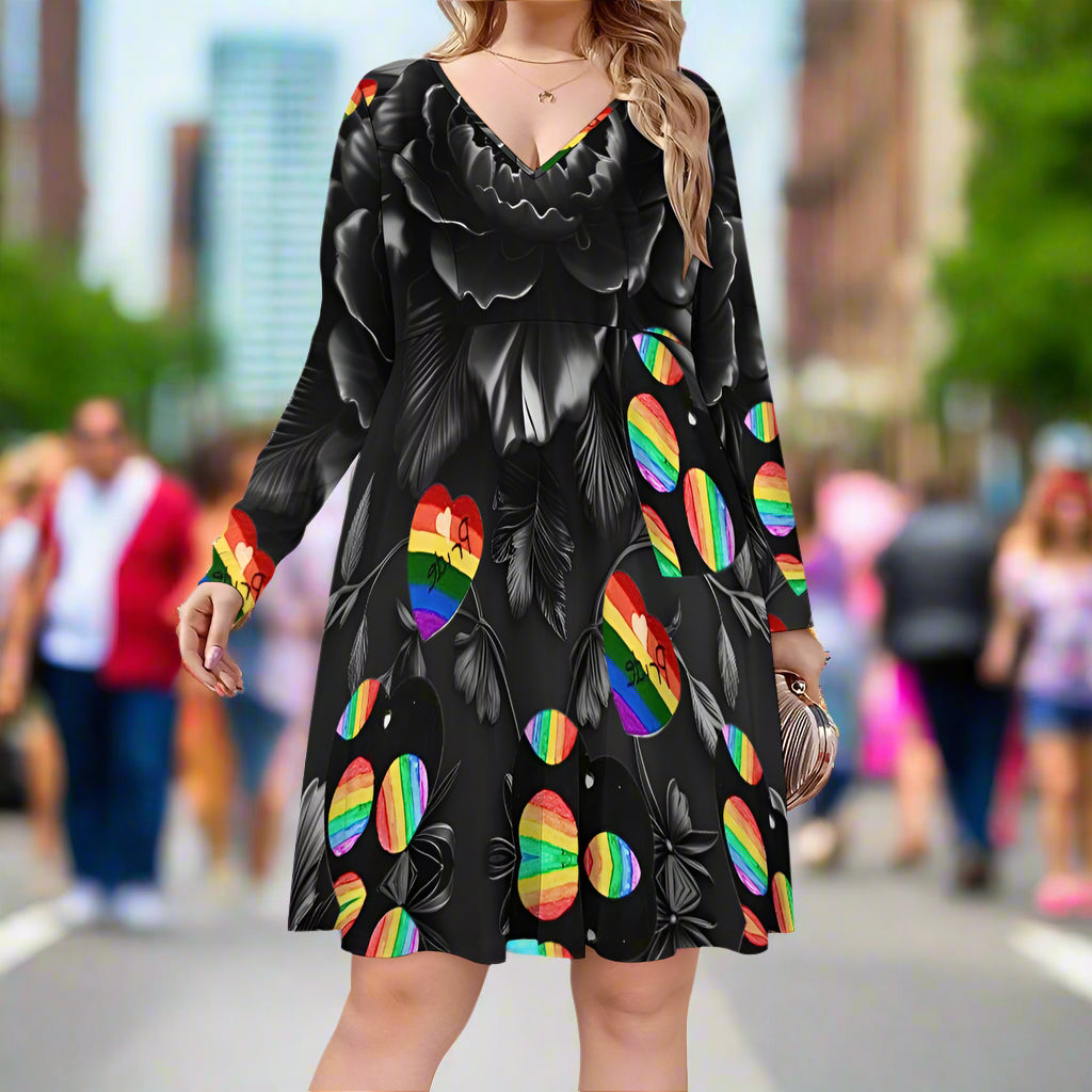 PGP Holiday Suzanne Pride 2025 Plus Sized V-neck Dress