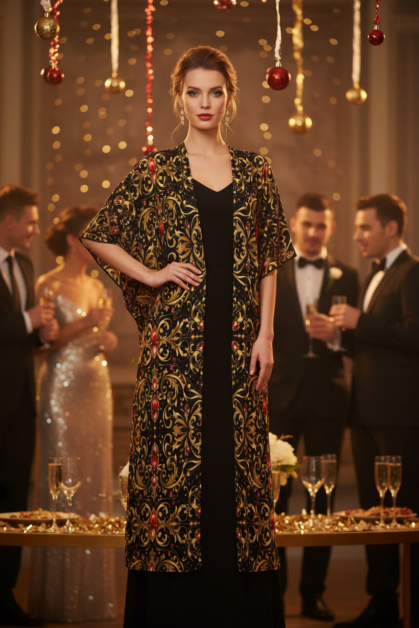 PGP Holiday Courage Mid-Length Side-Slit Chiffon Cover Up