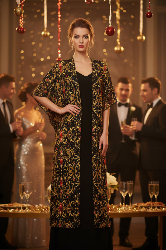 PGP Holiday Courage Mid-Length Side-Slit Chiffon Cover Up