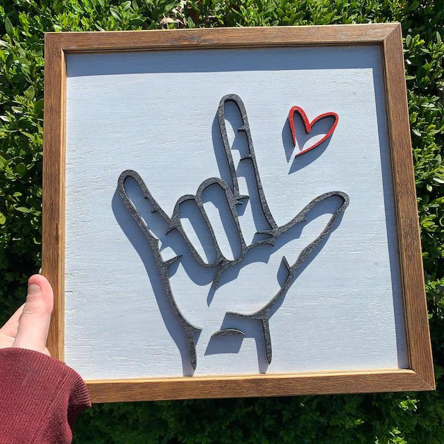 PGP Holiday | Meaningful Keepsake — Sign Language “I Love You” Wooden Photo Frame