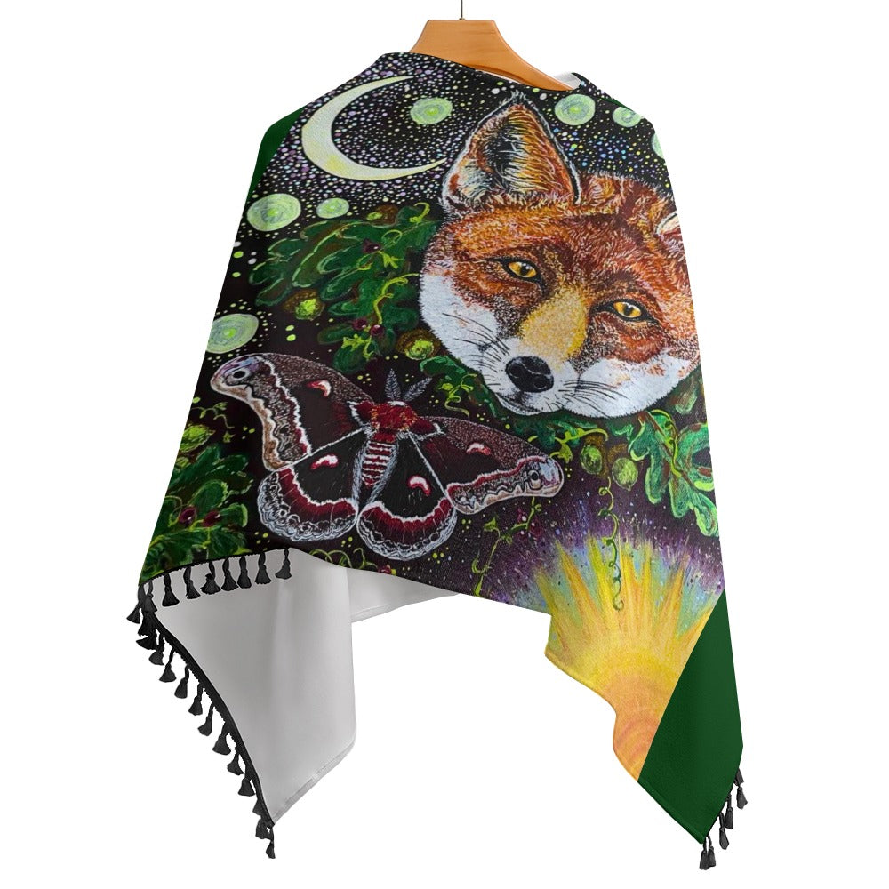 Margeaux Foxfire Knitted Tassel Shawl