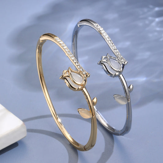 PGP Holiday| The Opal Tulip Bracelet | Silver or Gold Tone