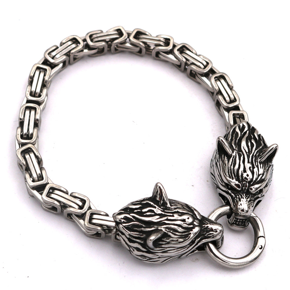 PGP Holiday | Men’s Titanium Steel Wolf Head Bracelet