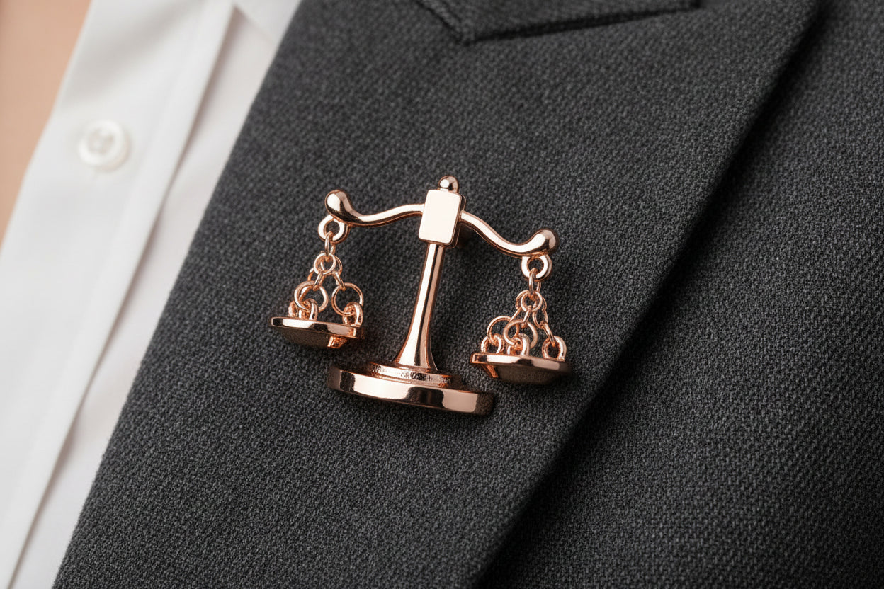 Valenedit | Balance Pin, Crafted in zinc alloy with a rose gold–tinted finish