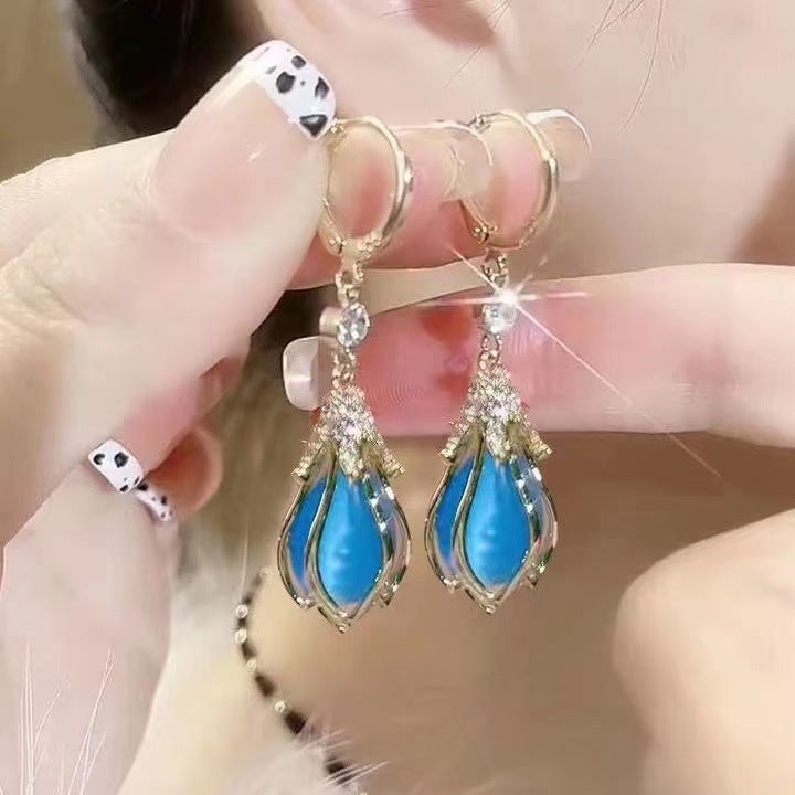PGP Holiday | Opalesque Ear Clip Fashion Tulip Earrings | Two Color Options