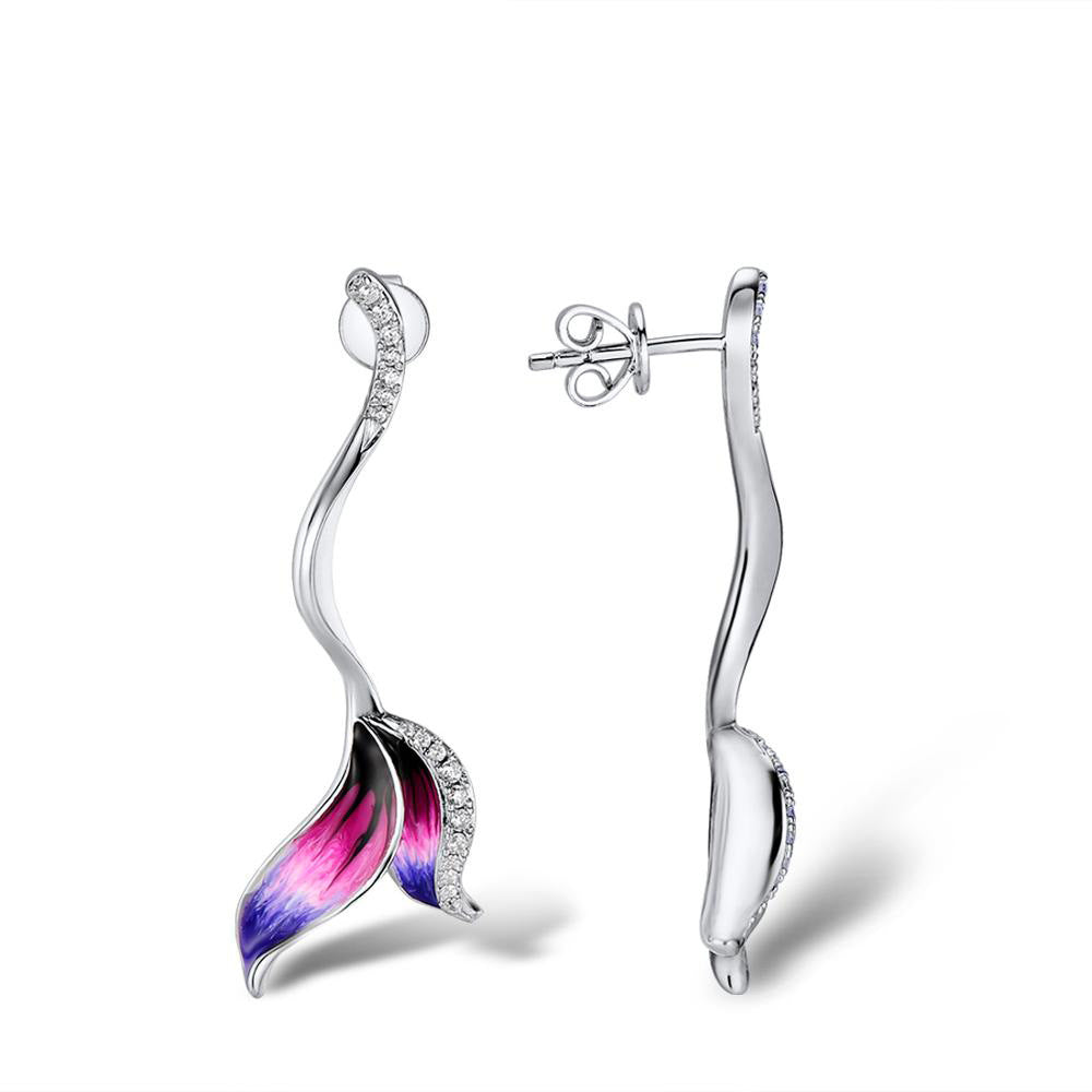 PGP Holiday | Blaike Designer Drop Art flower Zircon Earrings