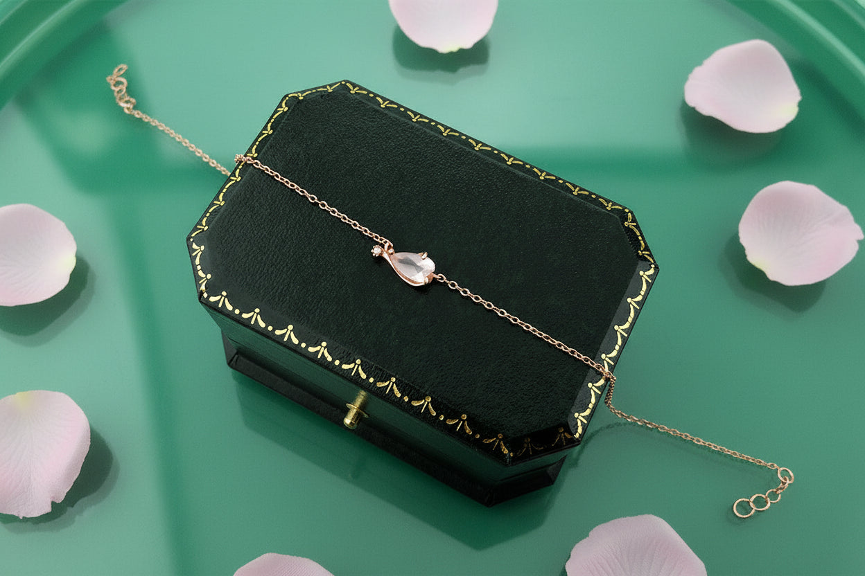 PGP Holiday | Designer Powder Crystal Single Cherry Blossom Petal Bracelet
