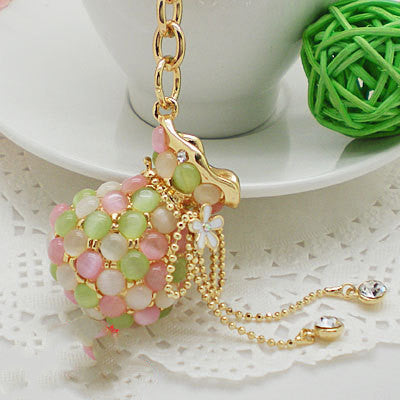 Mermaidcore Opalocean Keychain – Purse Charm with Tassel & Rhinestones | 15cm