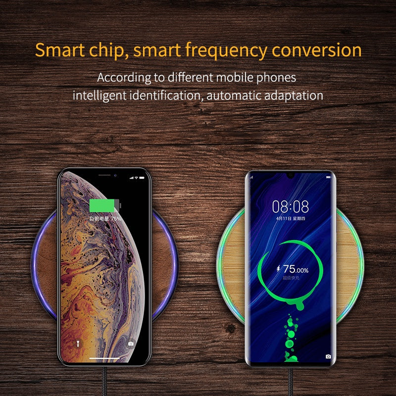 PGP Holiday | Modern Tech Meets Timeless Craftsmanship — Round Wooden Wireless Charger (15W Fast Charge)
