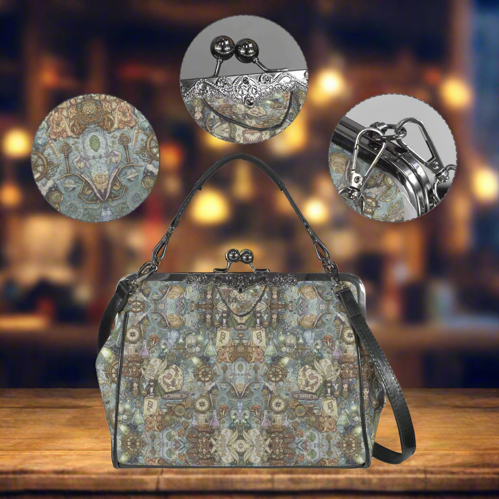 PGP Holiday | Boho Alchemy Isa Crossbody Kisslock Shoulder Bag | Animal Free Leather