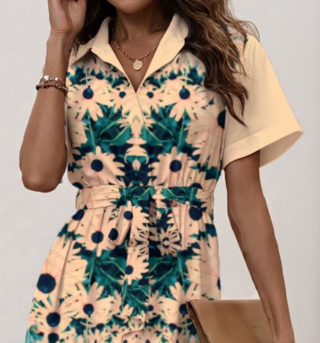 PGP Holiday Stacy Playing Around Women’s Shirt Dress with Waist Tie