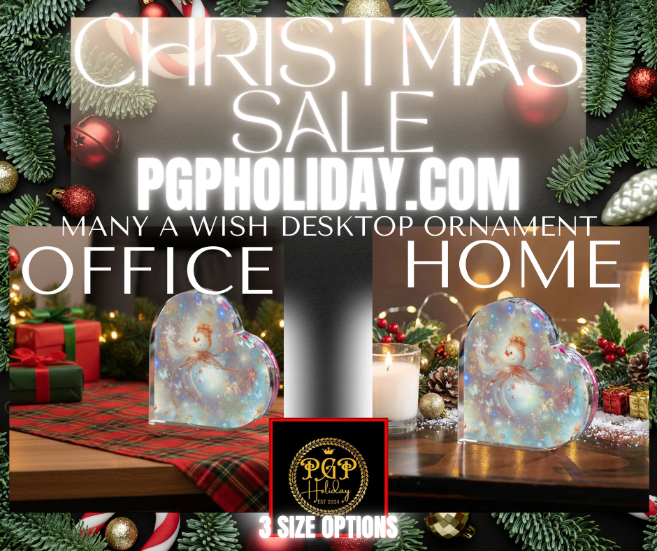 PGP Holiday Many A Wish Heart-Shaped Acrylic Desktop Ornament — Voted #1