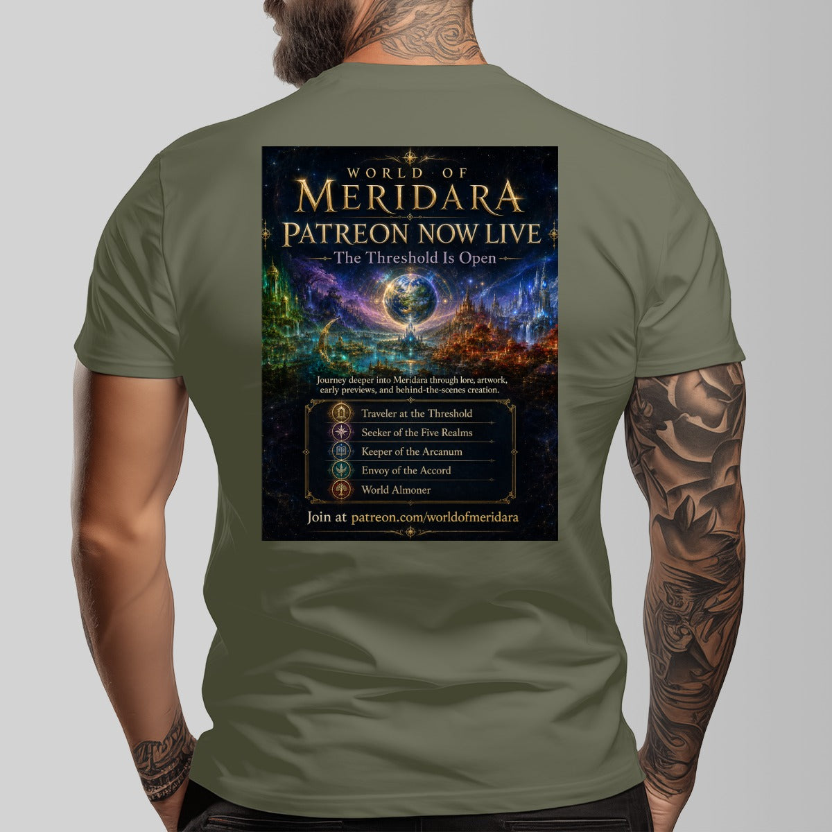World of Meridara First Edition 2026 Collector's T-Shirt | Official Fantasy Graphic Tee | Exclusively Distributed by PGP Holiday