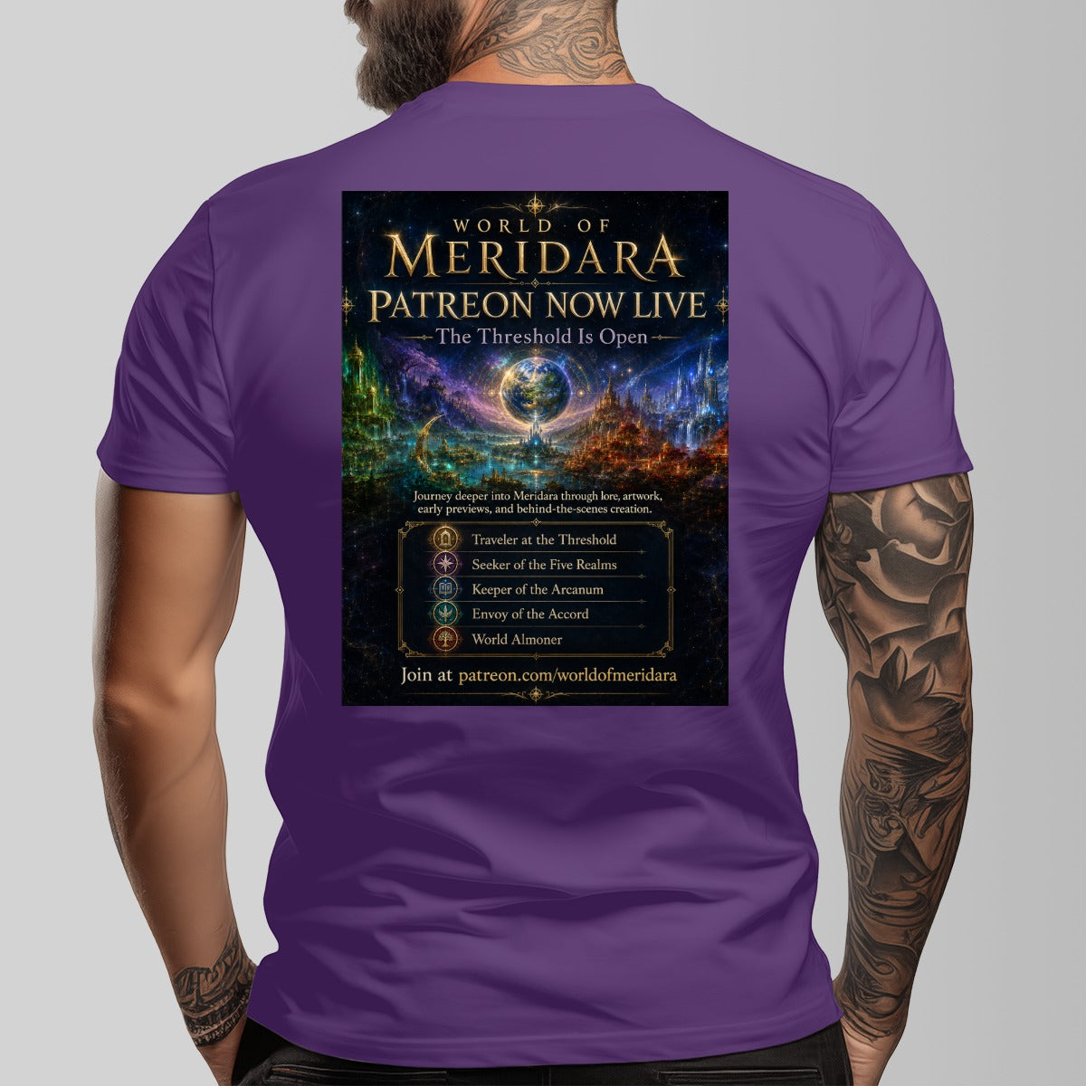 World of Meridara First Edition 2026 Collector's T-Shirt | Official Fantasy Graphic Tee | Exclusively Distributed by PGP Holiday